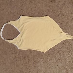 Yellow halter top bodysuit